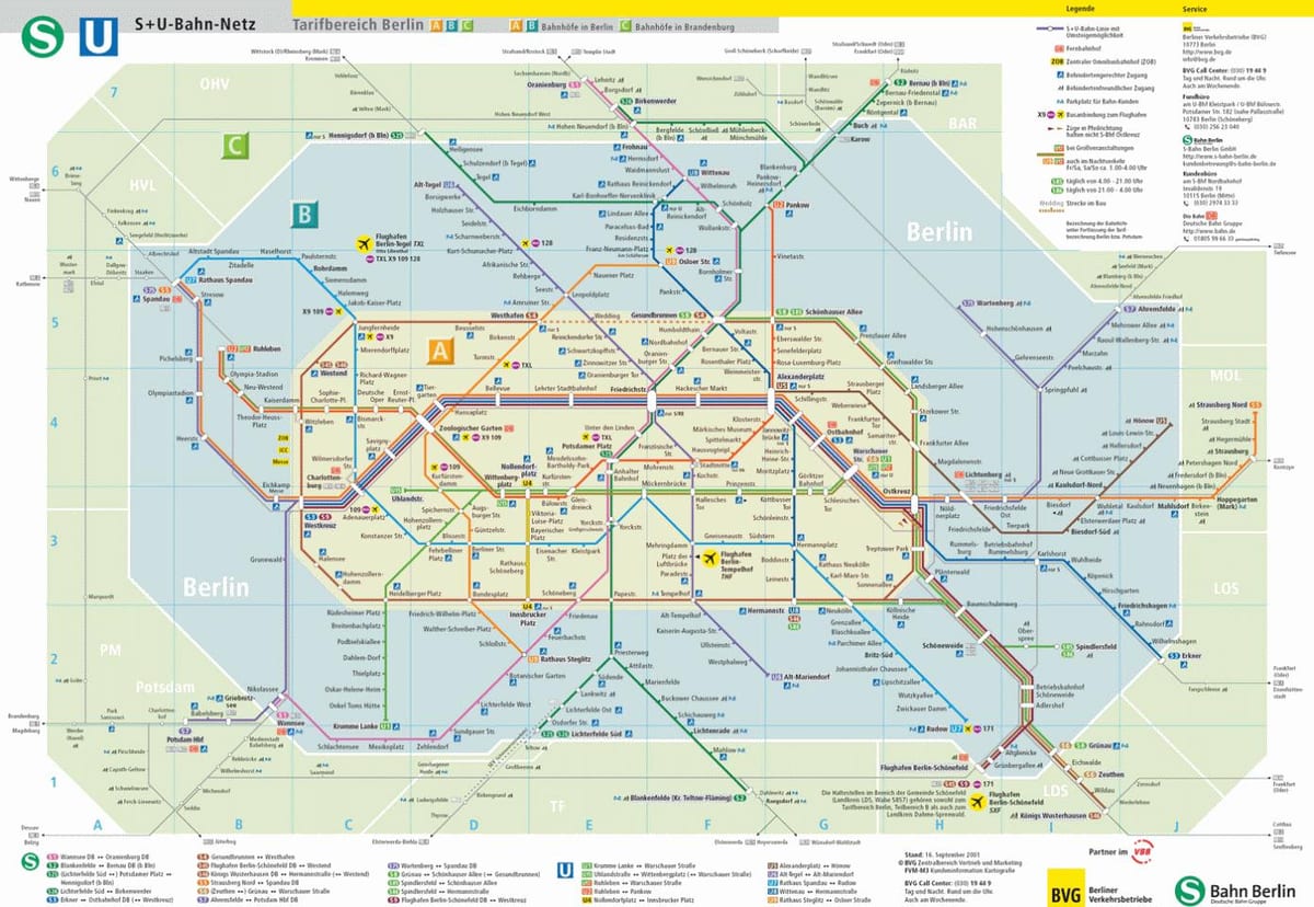 柏林u und s bahn的地图