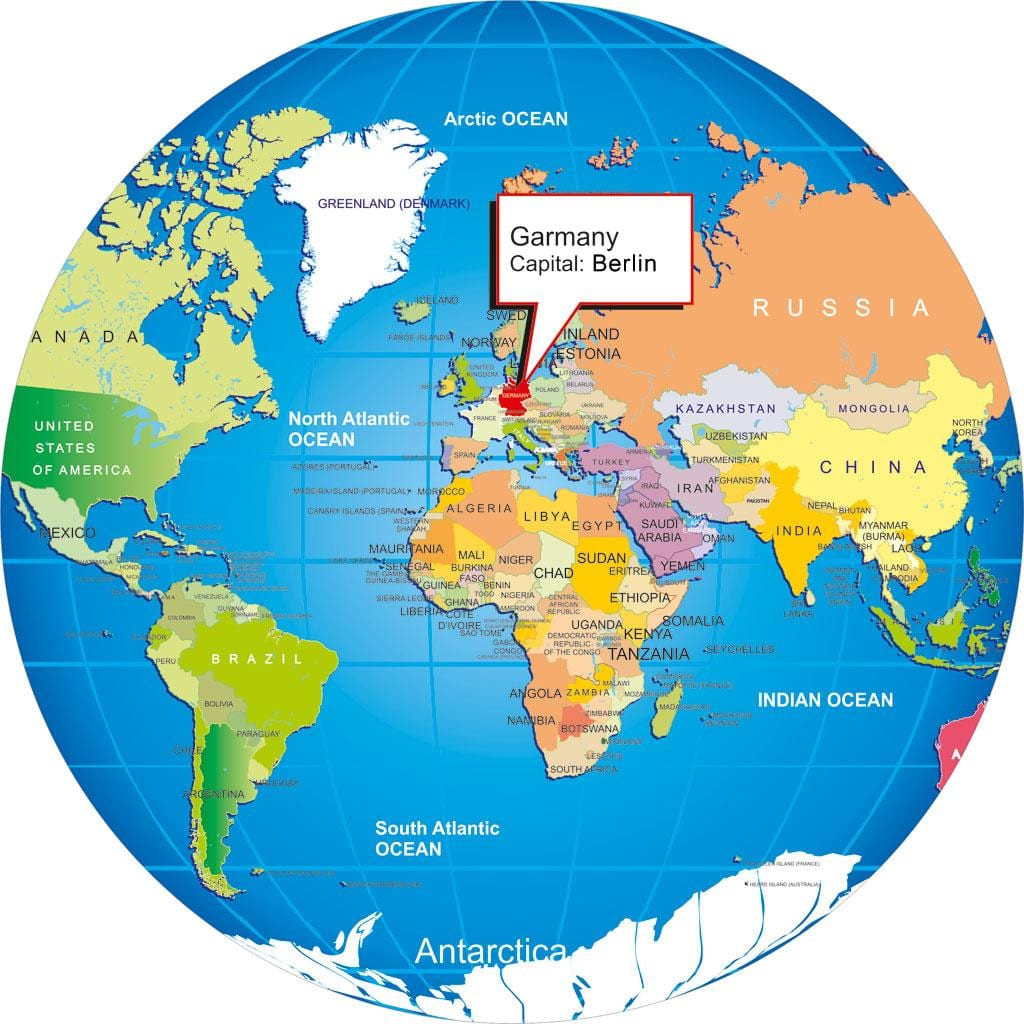 德国柏林世界地图