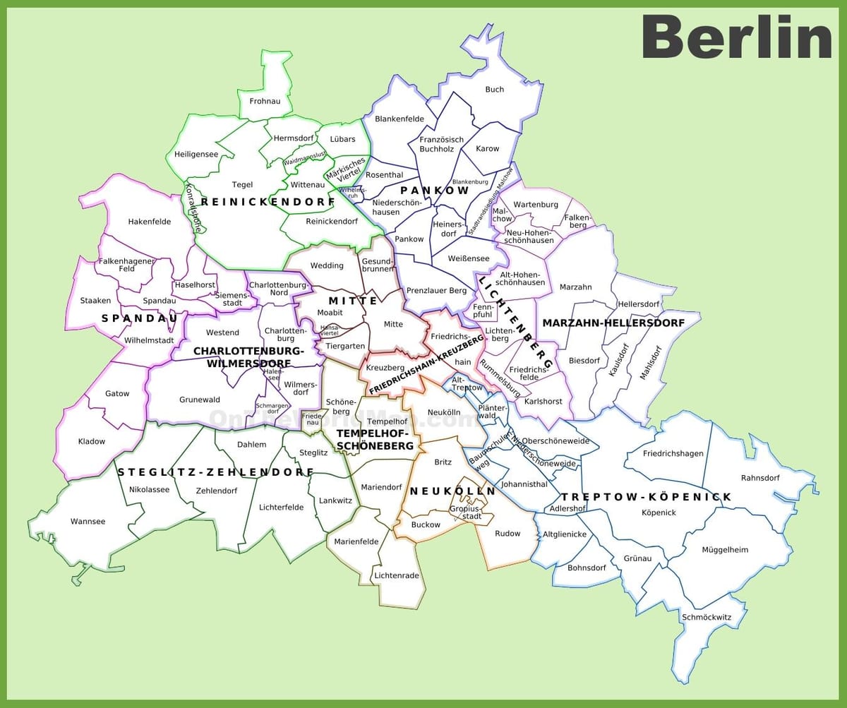 柏林地区的地图