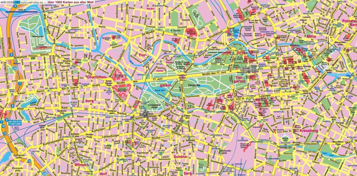街道地图柏林市中心