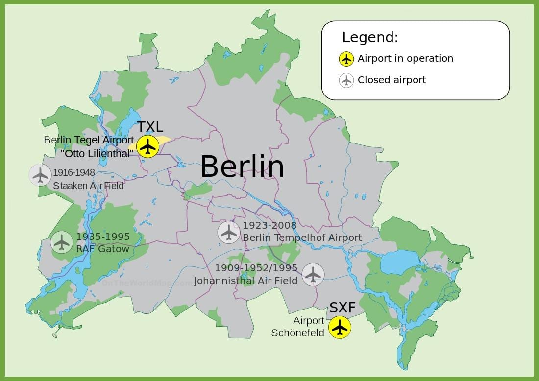 tempelhof机场的地图