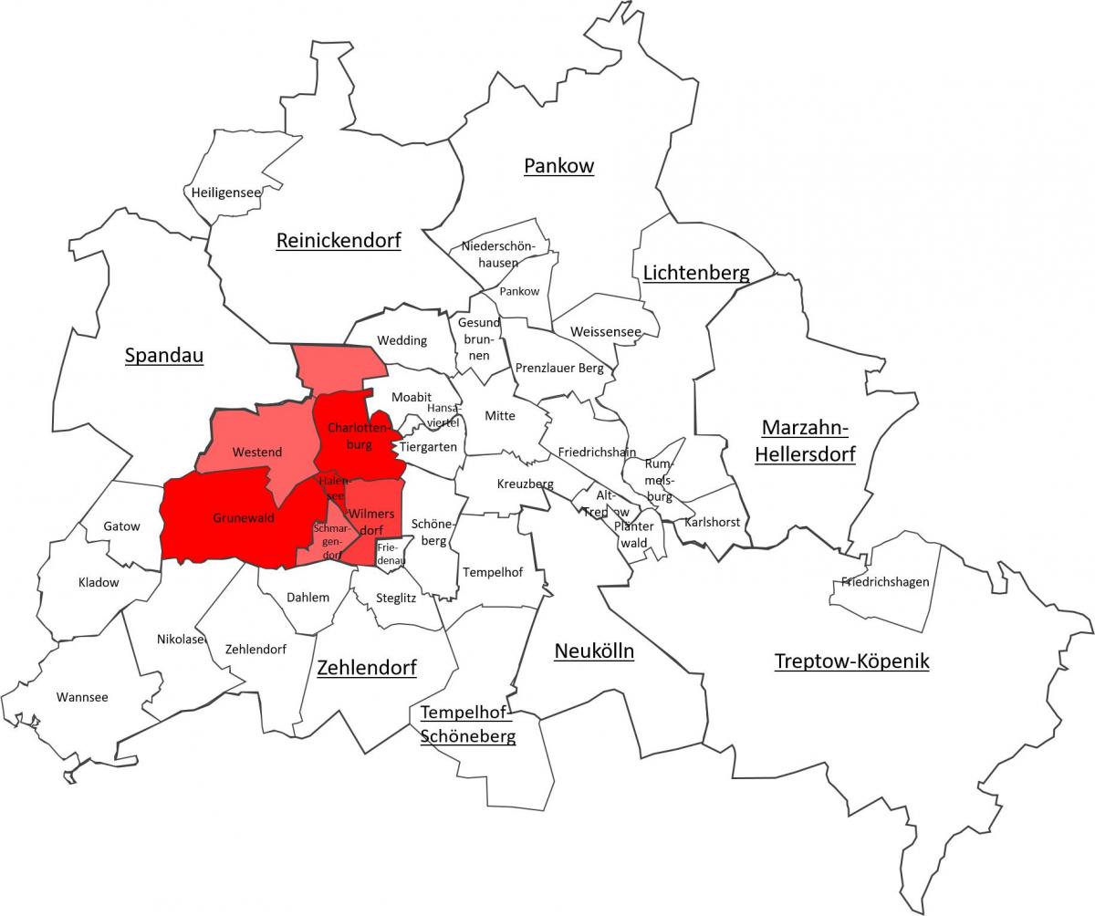 地图的夏洛滕堡柏林