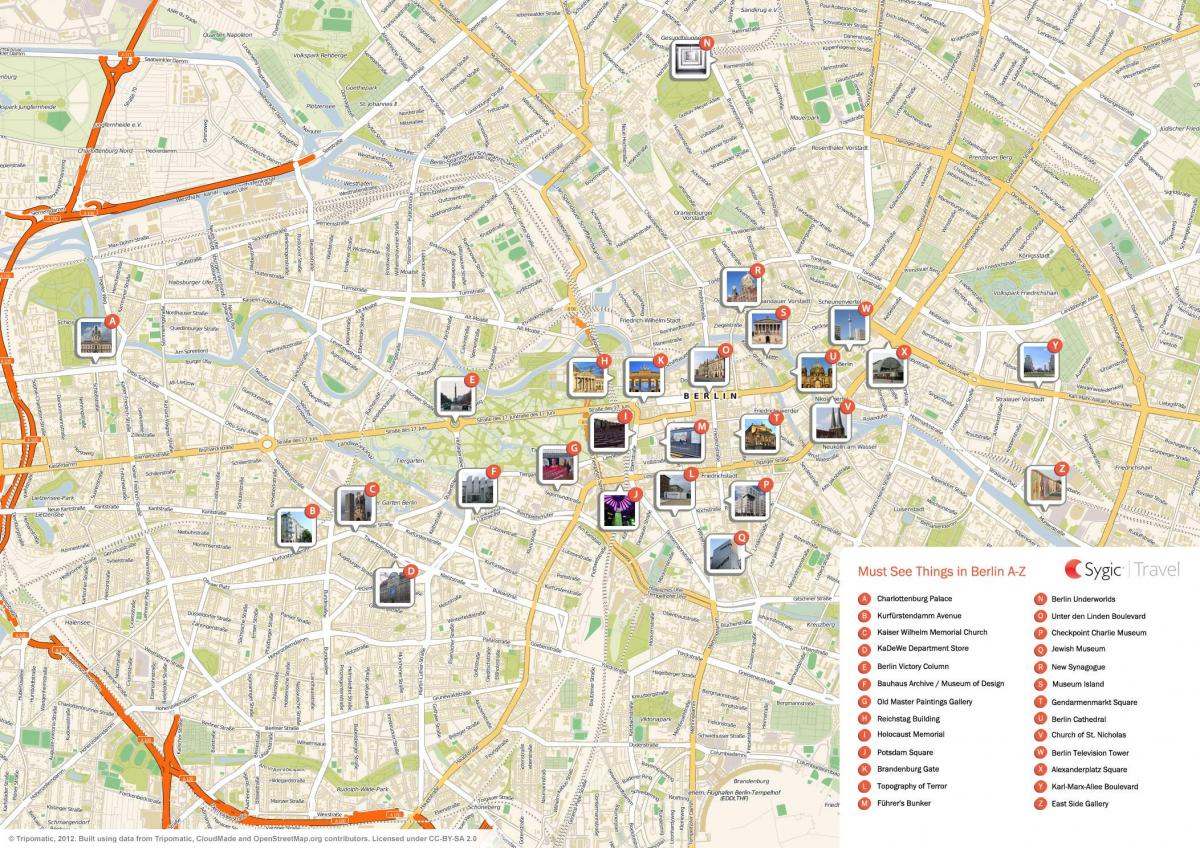 柏林市中心旅游地图