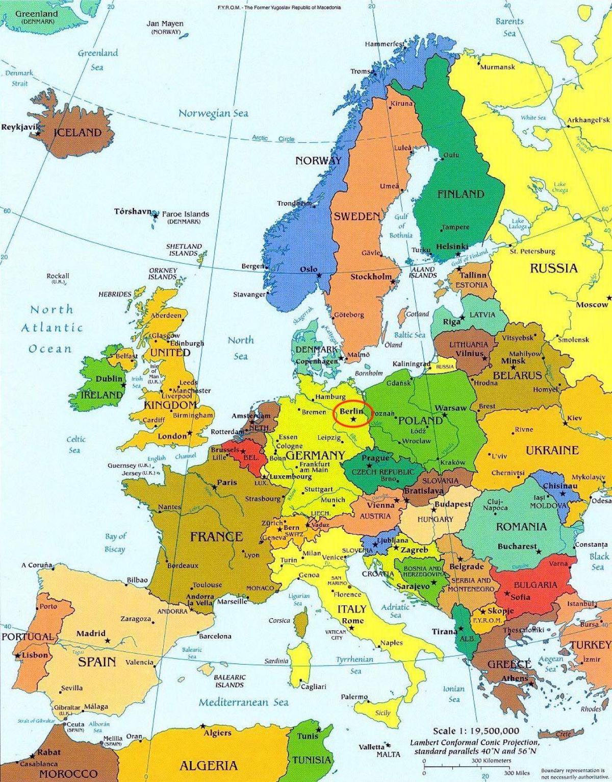 柏林地图地图的欧洲