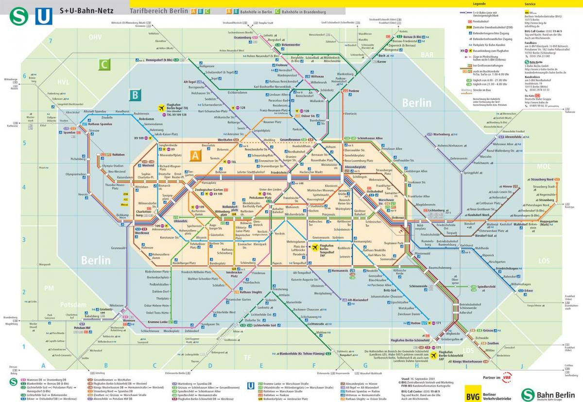 柏林的公共交通地图