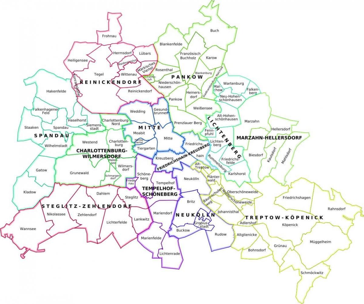 柏林地图和周边地区